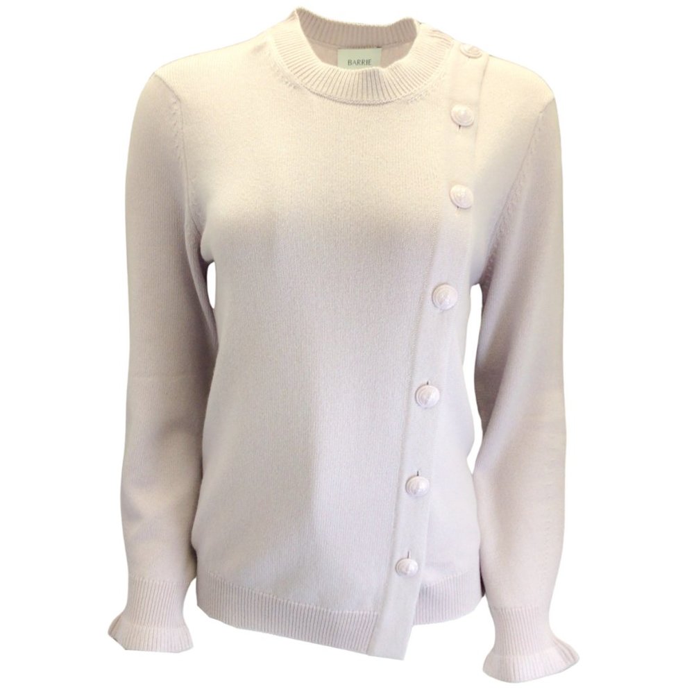 BARRIE LAVENDER PAUSE CASHMERE KNIT CARDIGAN SWEATER